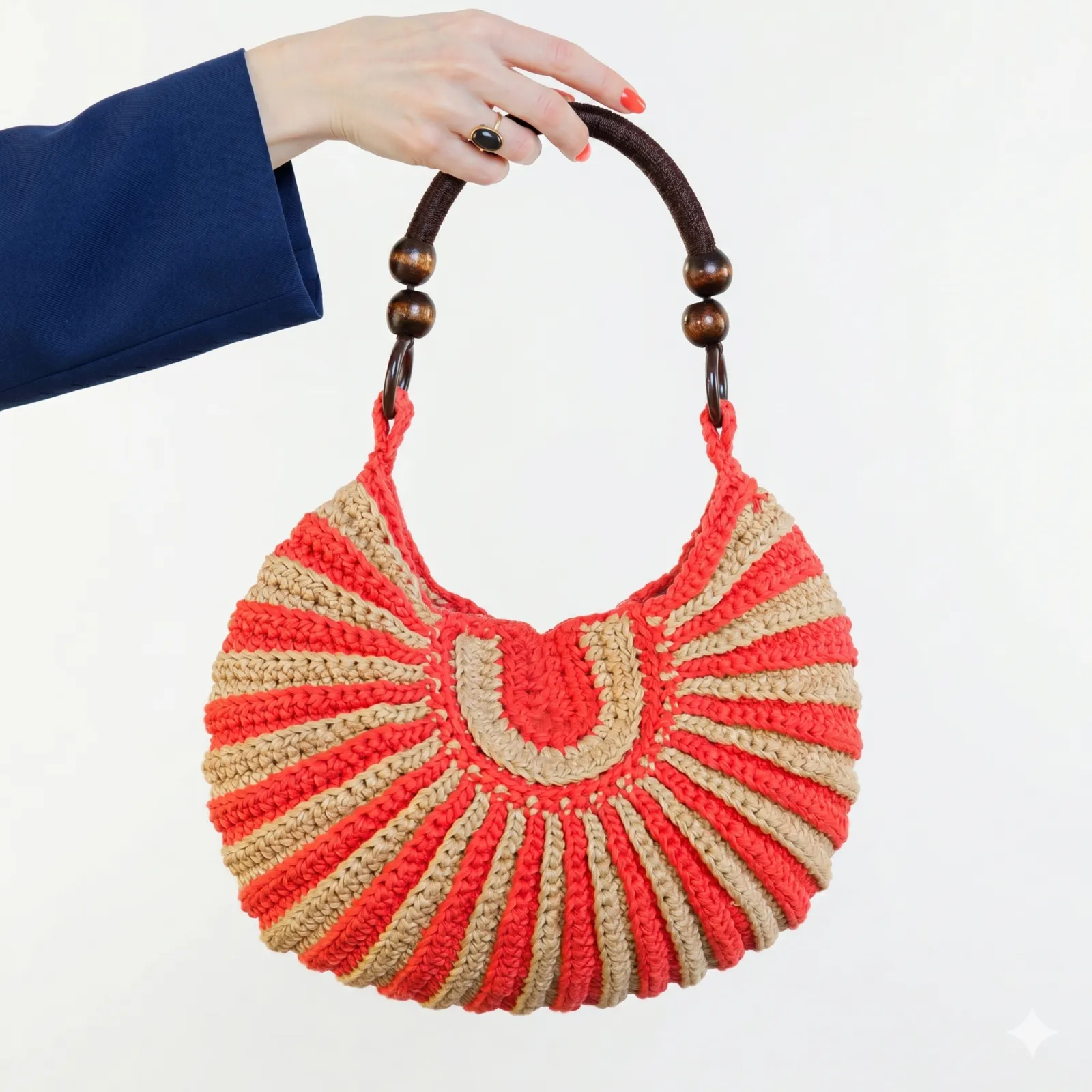 Bolsa Abanico a Crochet para Verano Patrón Gratis
