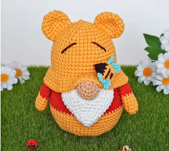 Teje el Gnomo Oso de Miel Amigurumi paso a paso (Patrón Gratis)