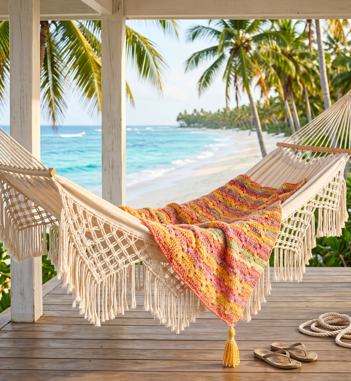 Teje la Manta Playera a Crochet Patron Gratis