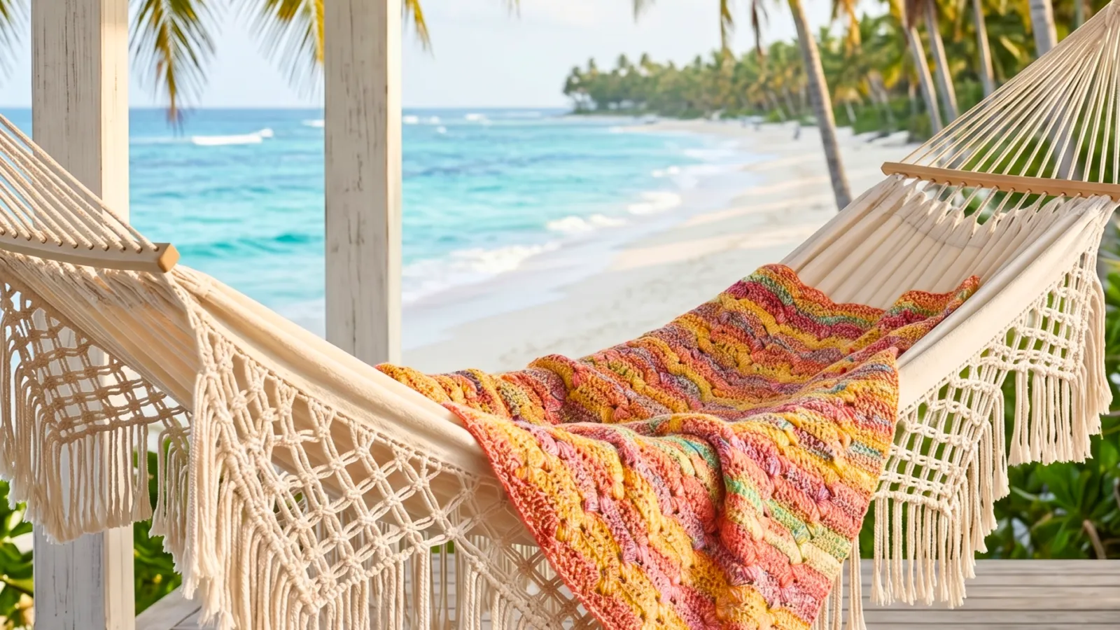 Teje la Manta Playera a Crochet Patron Gratis