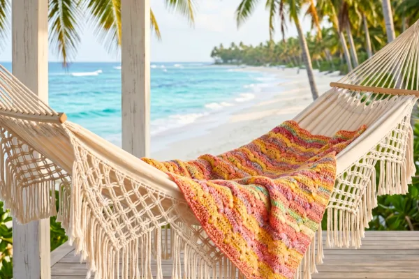 Teje la Manta Playera a Crochet Patron Gratis