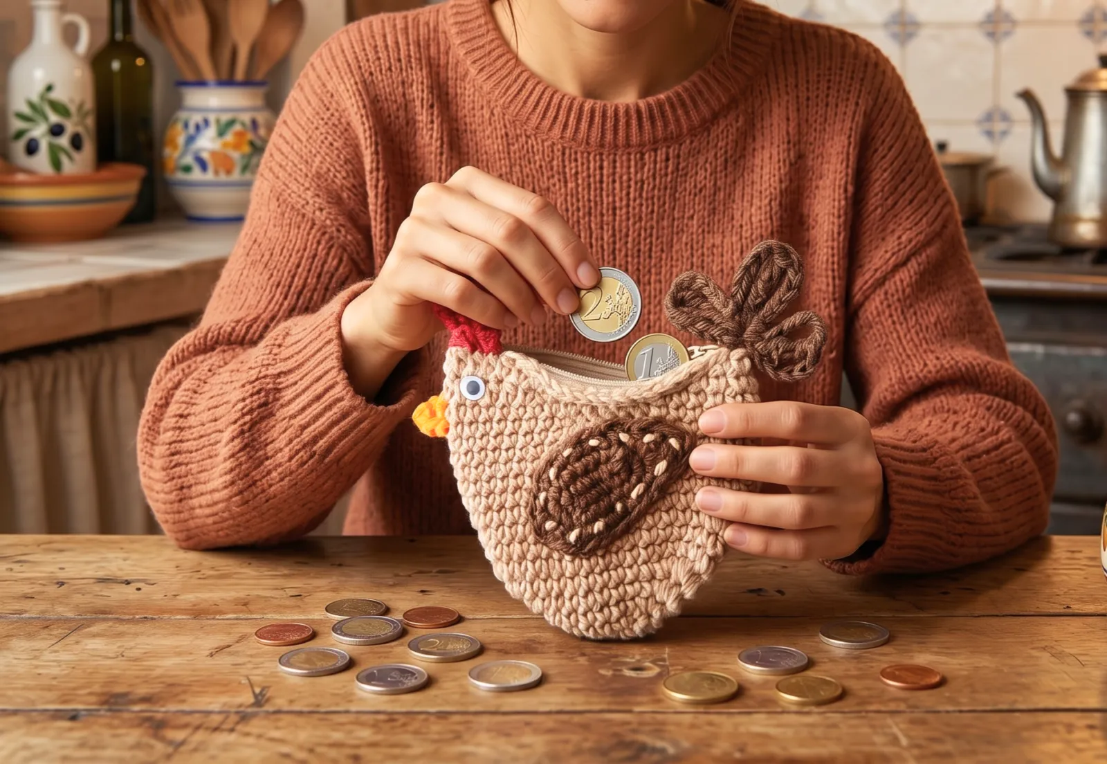Teje el Tierno Monedero Gallinita en Crochet (Patron Gratis)