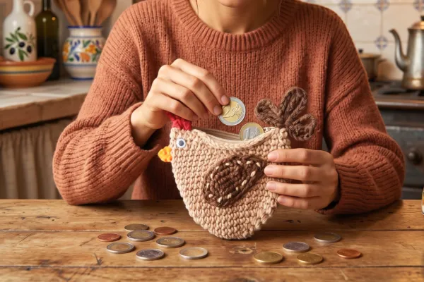 Teje el Tierno Monedero Gallinita en Crochet (Patron Gratis)