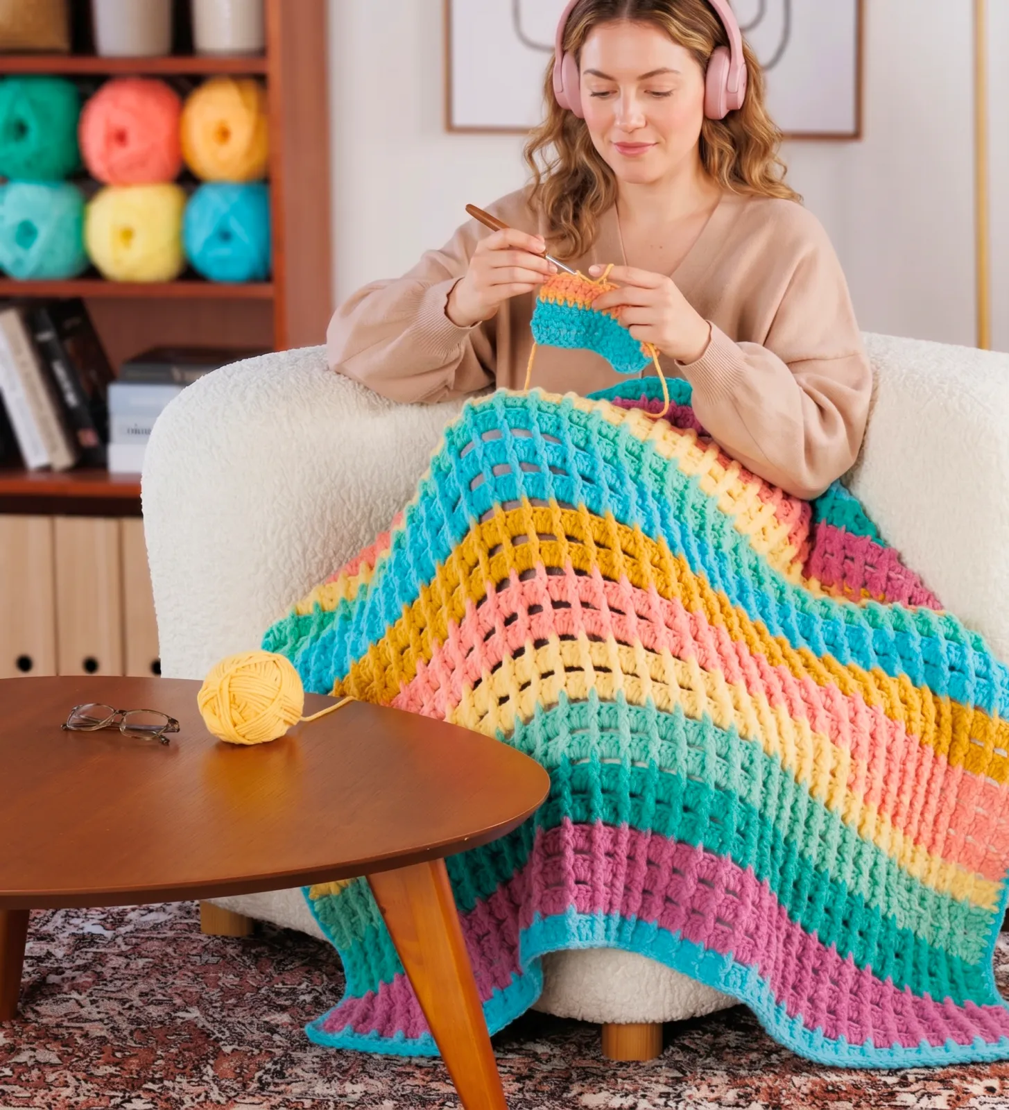Teje la Manta Emociones en Crochet (Patrón Gratis)