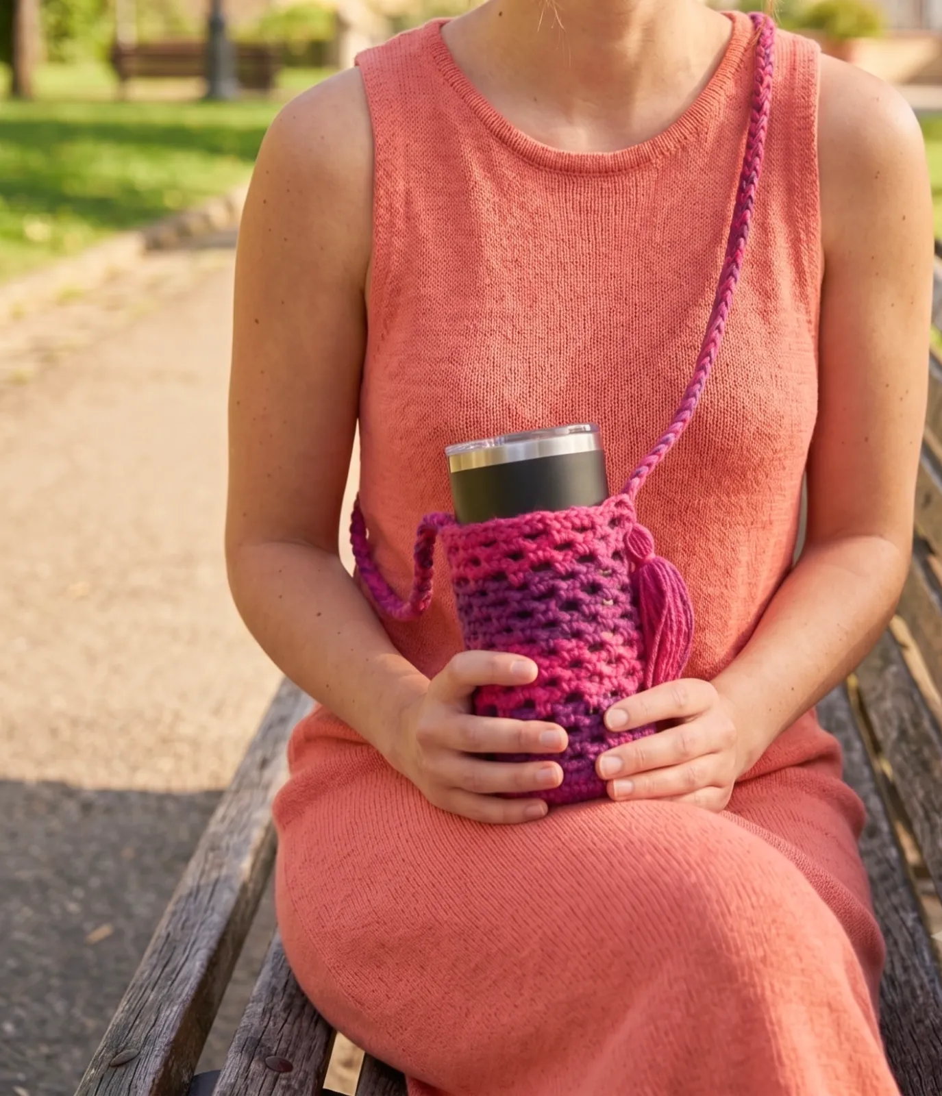 Bolsa Porta Vasos a Crochet Facil para Principiantes (Patrón Gratis)