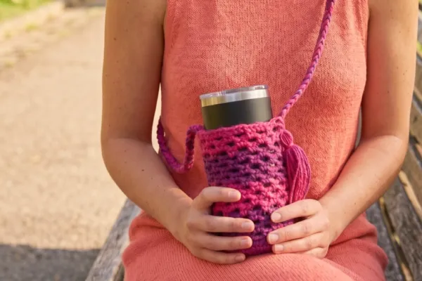 Bolsa Porta Vasos a Crochet Facil para Principiantes (Patrón Gratis)
