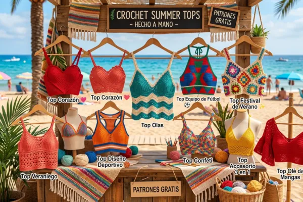10 Patrones Gratis de Tops a Crochet Ideales para Días de Sol y Festivales