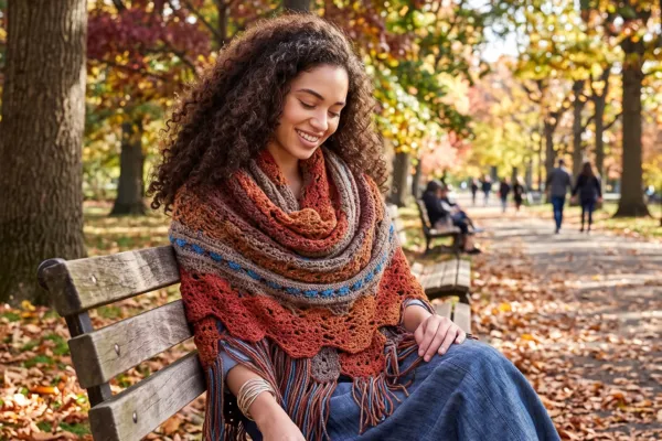 Chal días de Otoño a Crochet más Elegante y Fácil (Patrón Gratis)
