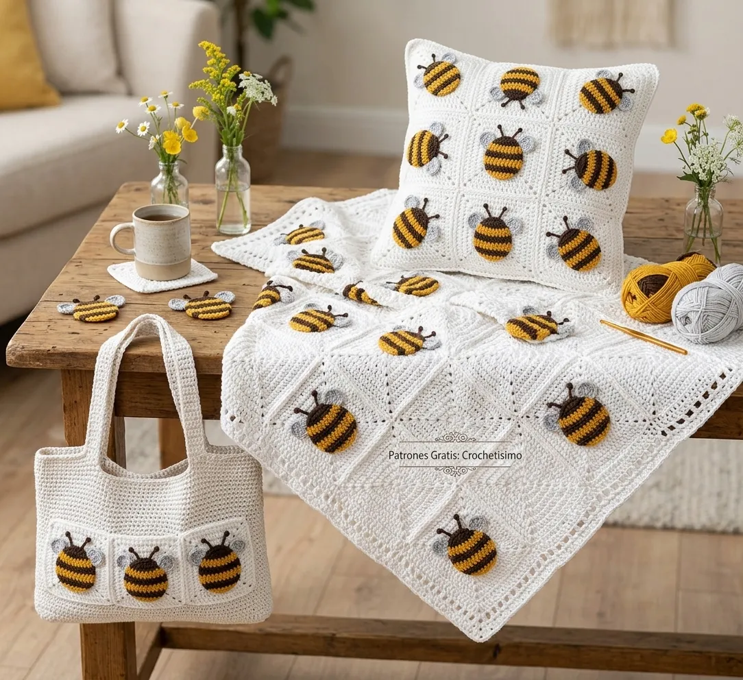 El Secreto para Tejer una Abeja en Relieve perfecta Patrón Gratis