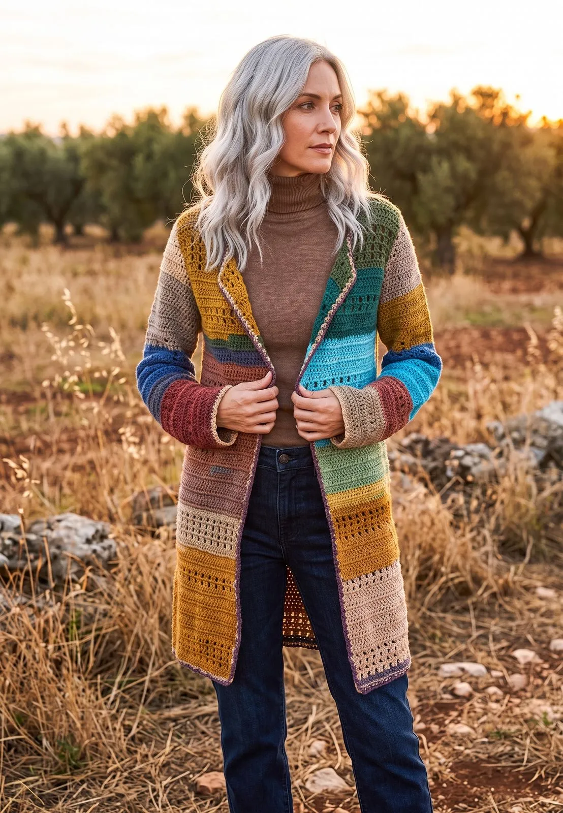 Teje el Cardigan Luz de Otoño en Crochet (Patron Gratis)