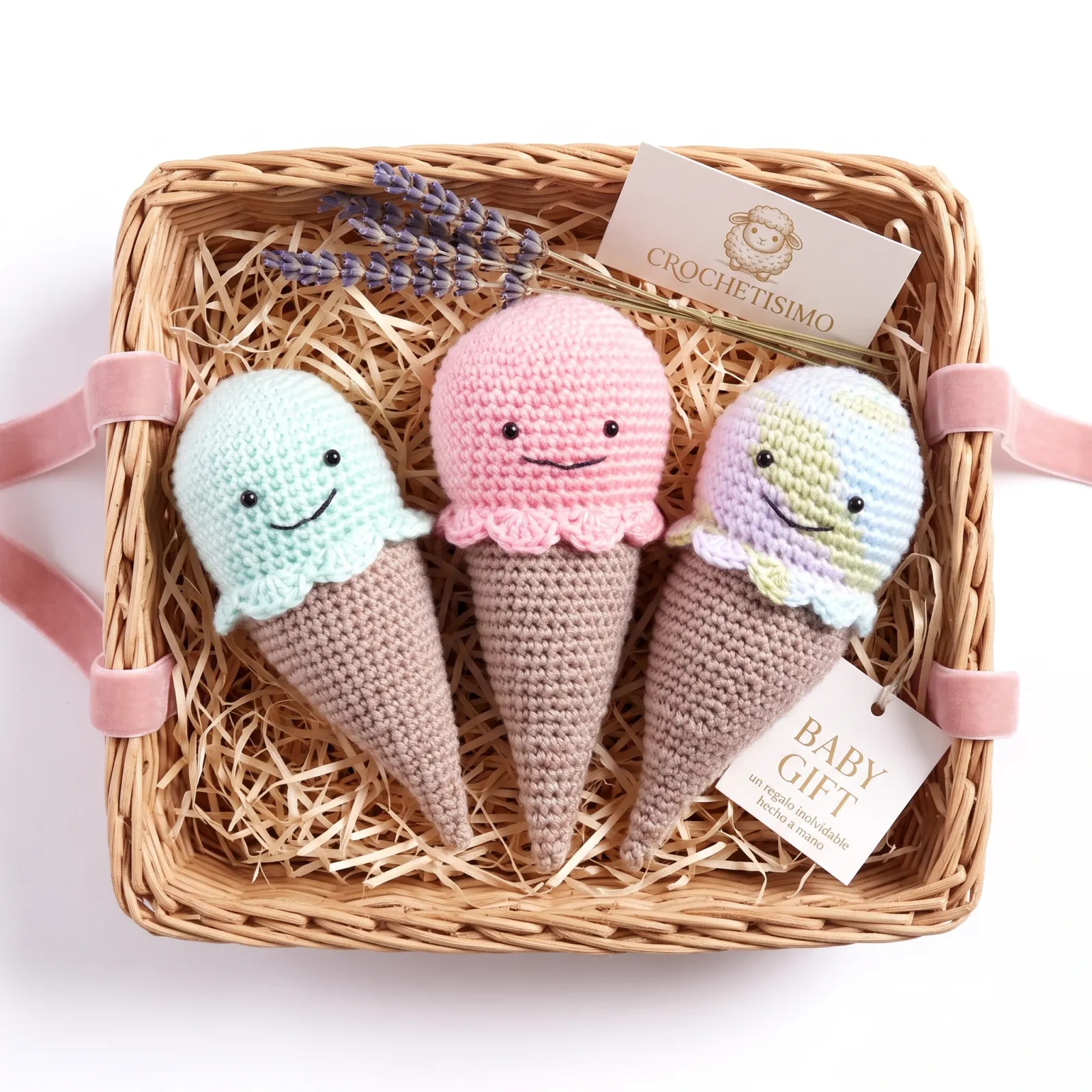 Teje el Sonajero Barquilla de Helado Amigurumi (Patrón Gratis)