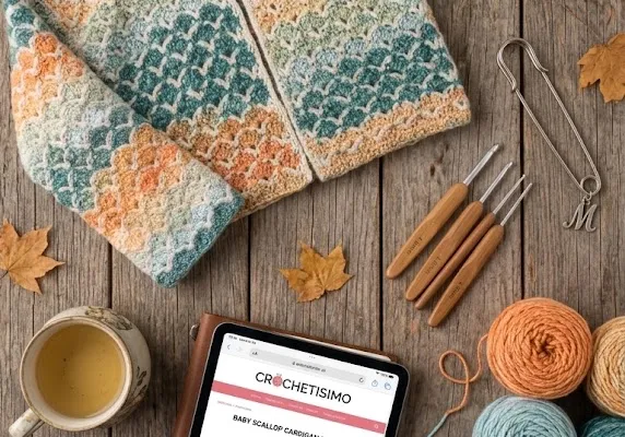 Teje el Cárdigan Rayos de otoño en Crochet (Patrón Gratis)