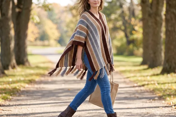 Poncho Alba para Principiantes a Crochet Fácil (Patrón Gratis)