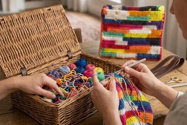 Cómo Reciclar Restos de Lana en una Bolsa de Crochet