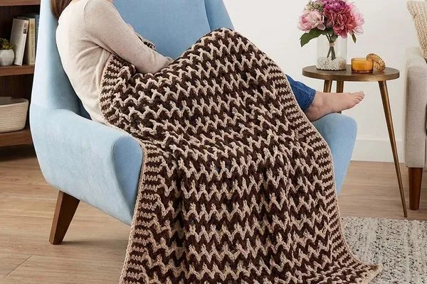 ¡Increíble Efecto! Manta a Crochet Cadenas Cruzadas