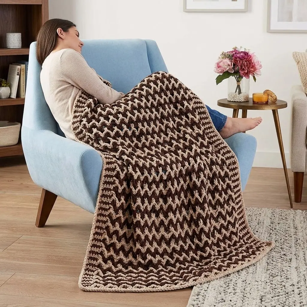 ¡Increíble Efecto! Manta a Crochet Cadenas Cruzadas