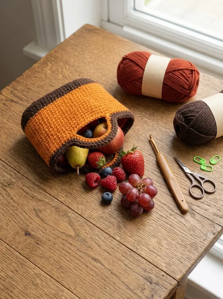 Mini Bolsa de Compras para Frutas en Crochet (Patrón Gratis)
