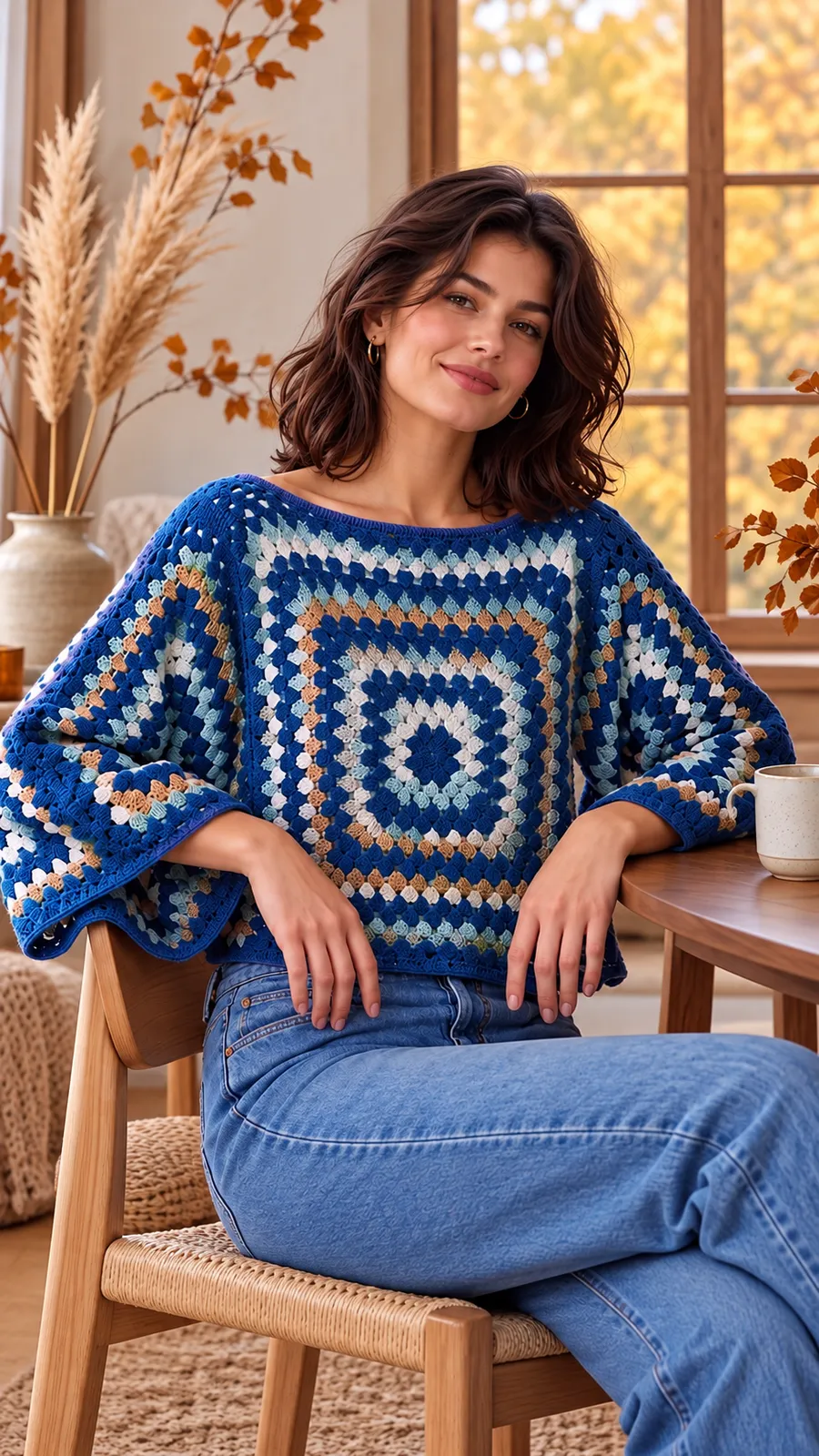 Bolero Boho en Cuadrados Grannys a Crochet Patron Fácil!