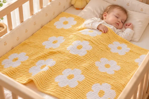 Manta Dulce Sueños de Margaritas a Crochet (Patrón Gratis)