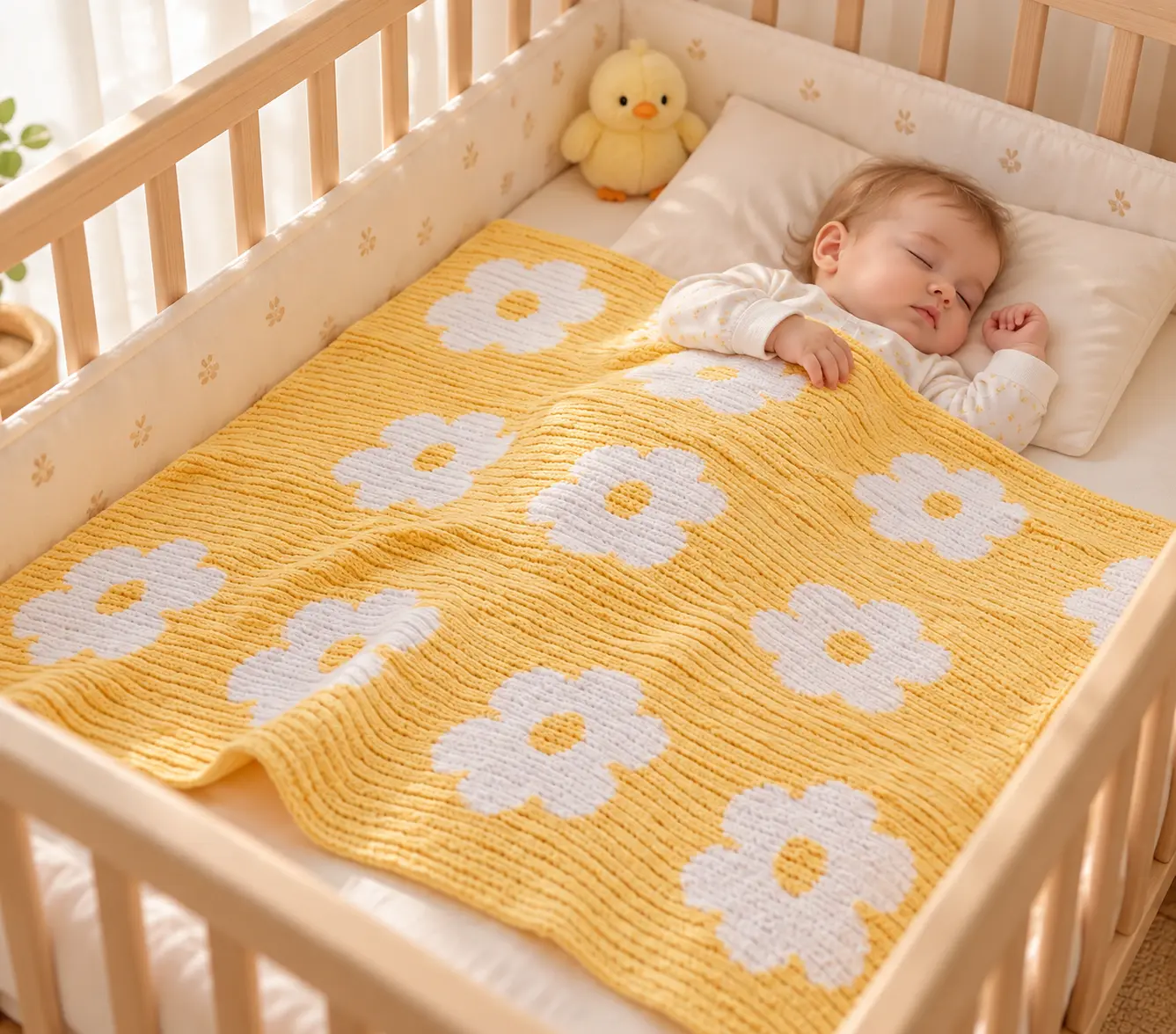 Manta Dulce Sueños de Margaritas a Crochet (Patrón Gratis)