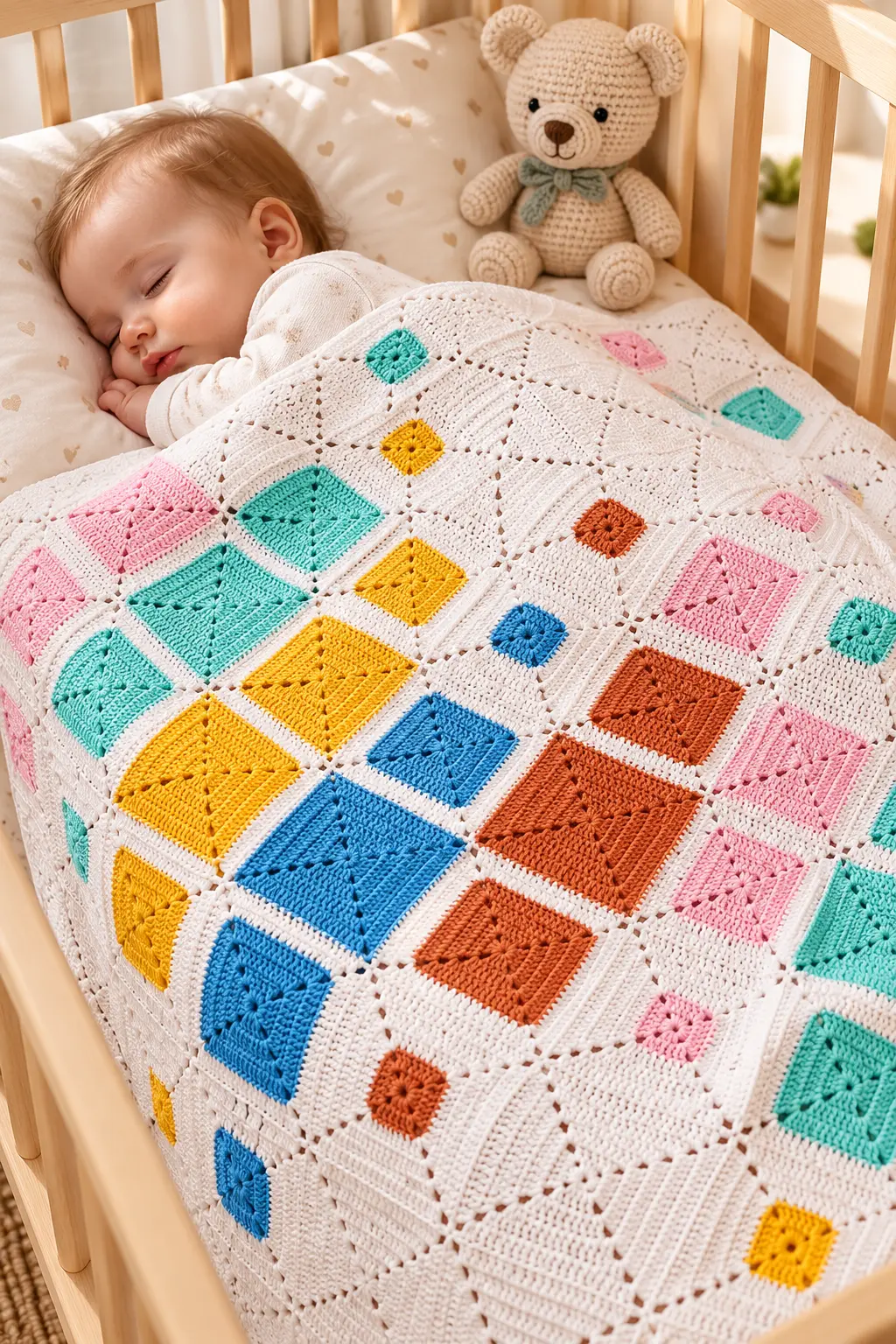 Teje la Manta de la Abuela para Bebes MAS FACIL! Patrón Gratis