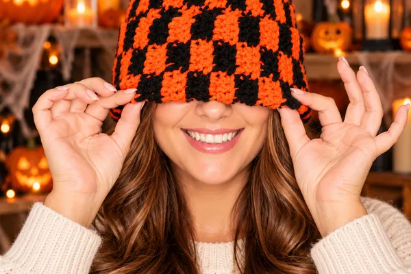 Teje el Gorro Halloween en Punto Escocesa MAS VIRAL! Patron
